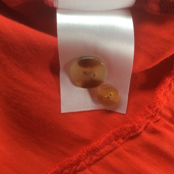 FARM Rio Bold Red Peony Long Sleeve Floral Satin Mini Boho Shift Dress Sz Medium - Picture 6 of 8